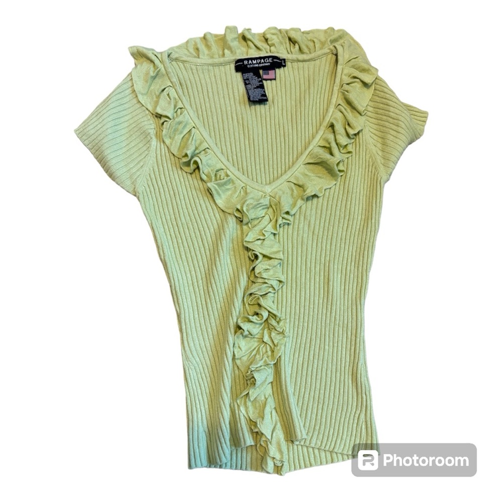vintage 90s/y2k Rampage ruffle knit top
